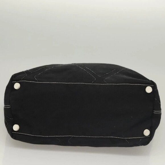 CHANEL Tote Bag Canvas Black Silver CC Auth BA4041 - Picture 6 of 15